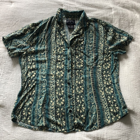 Vintage Solutions 80’s Green Print Blouse and Skort Matching Set - Picture 9 of 16